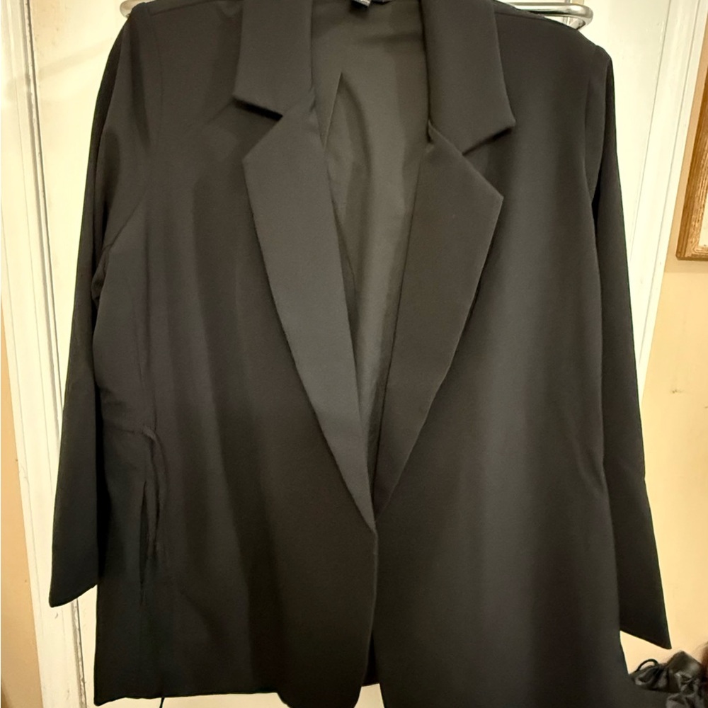 Athleta Black Blazer Relaxed Fit Suit Jacket